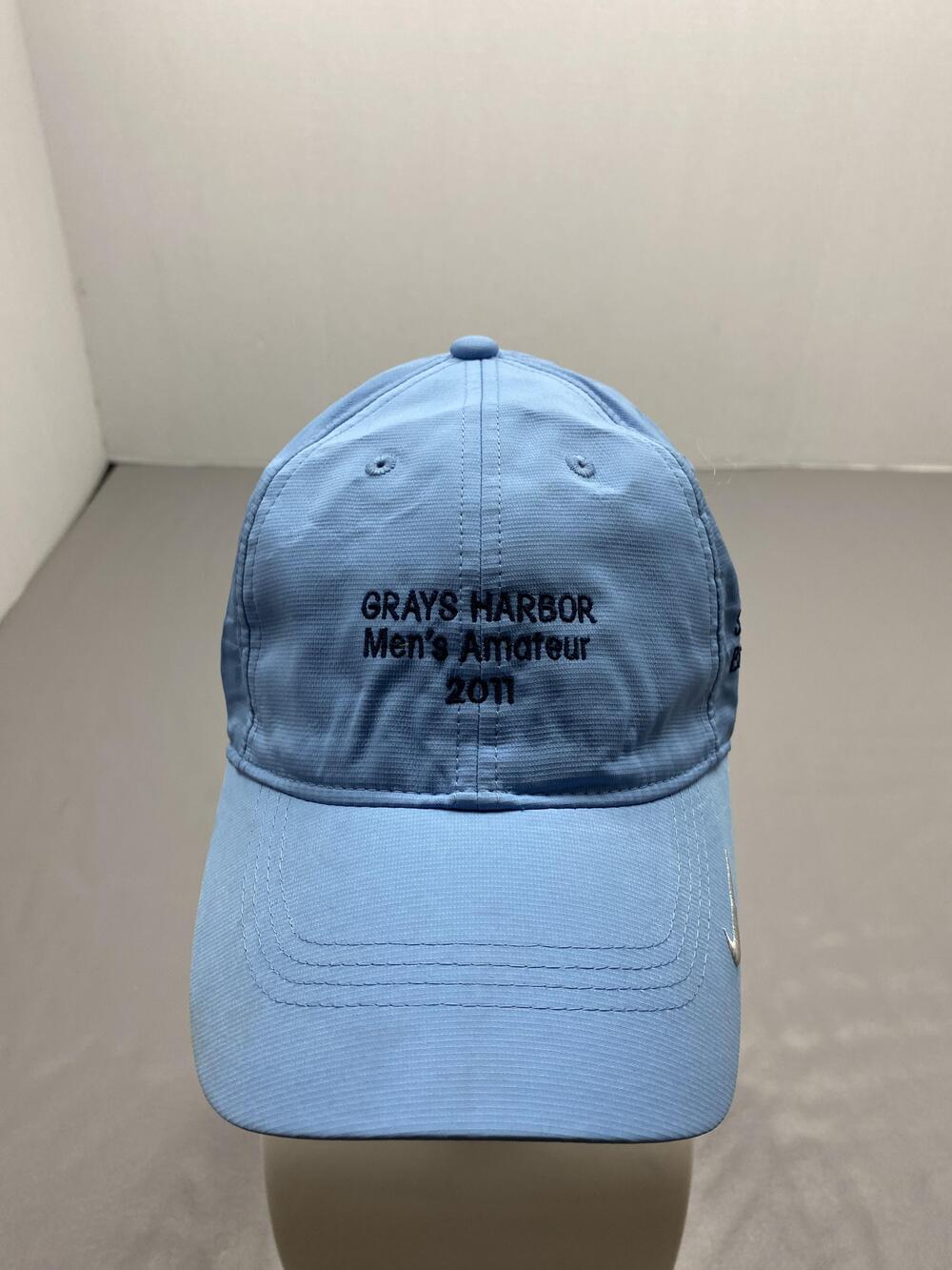 Nike Hat Cap Strap Back One Size Blue Microfiber Baseball Cap Adjustable Mens